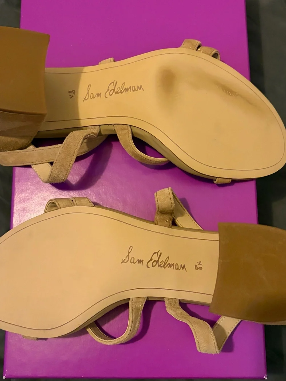 Sam Edelman Tan Strappy Ankle-Heel Sandals - Picture 3 of 4